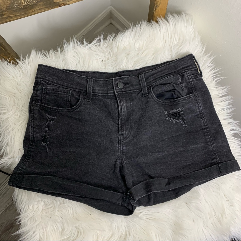 Old Navy Boyfriend Black Denim Women's Shorts Size 10